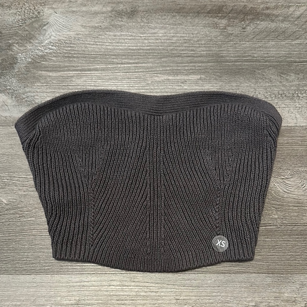 Kendall & Kylie Charcoal Knit Tube Top